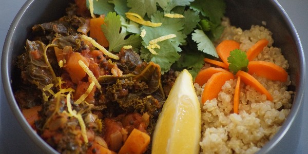 Curry de chou kale vegan (végétalien)